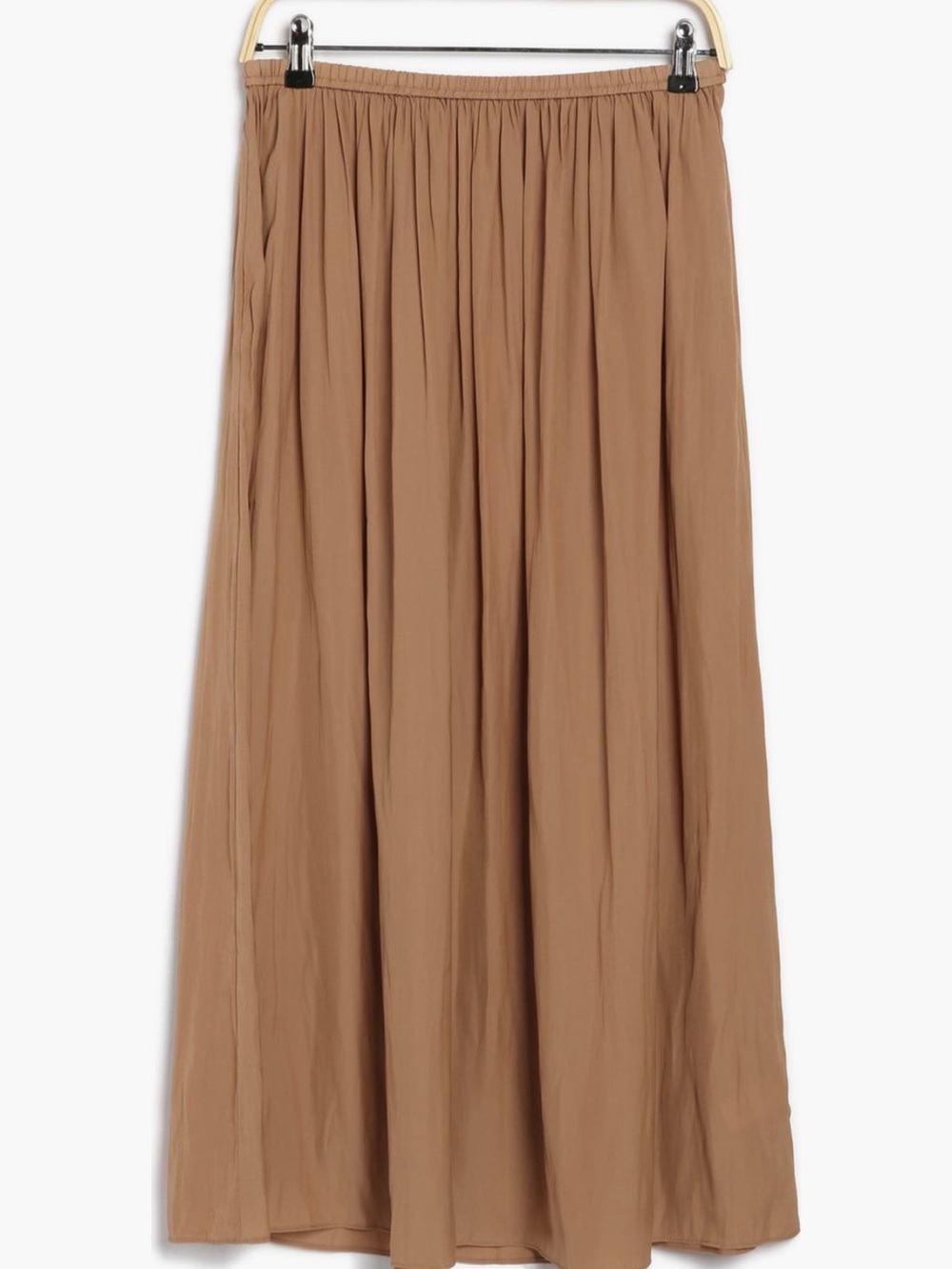 Tahari Toffee Brown Pleated Maxi Skirt
